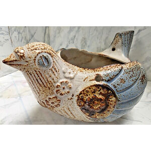 Napcoware Glazed Ceramic Dove/Blue Bird Dove Free Standing or Hanging Planter